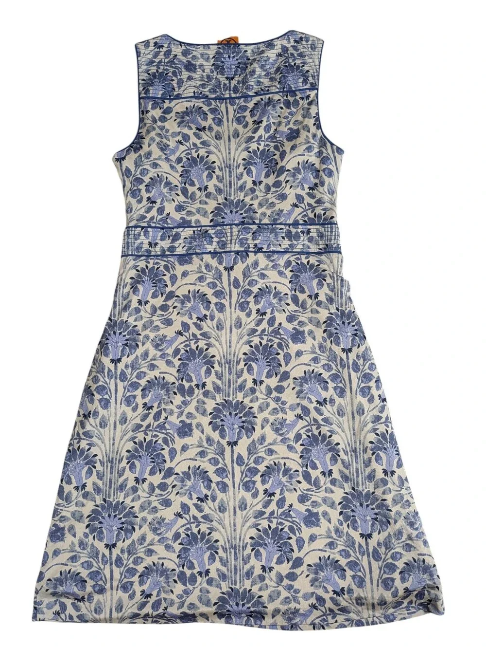 TORY BURCH Women's Mini Silk Cotton Dress Size XS White And Blue